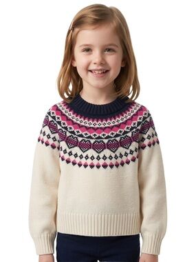 Gap baby girl heart fairisle cream sweater